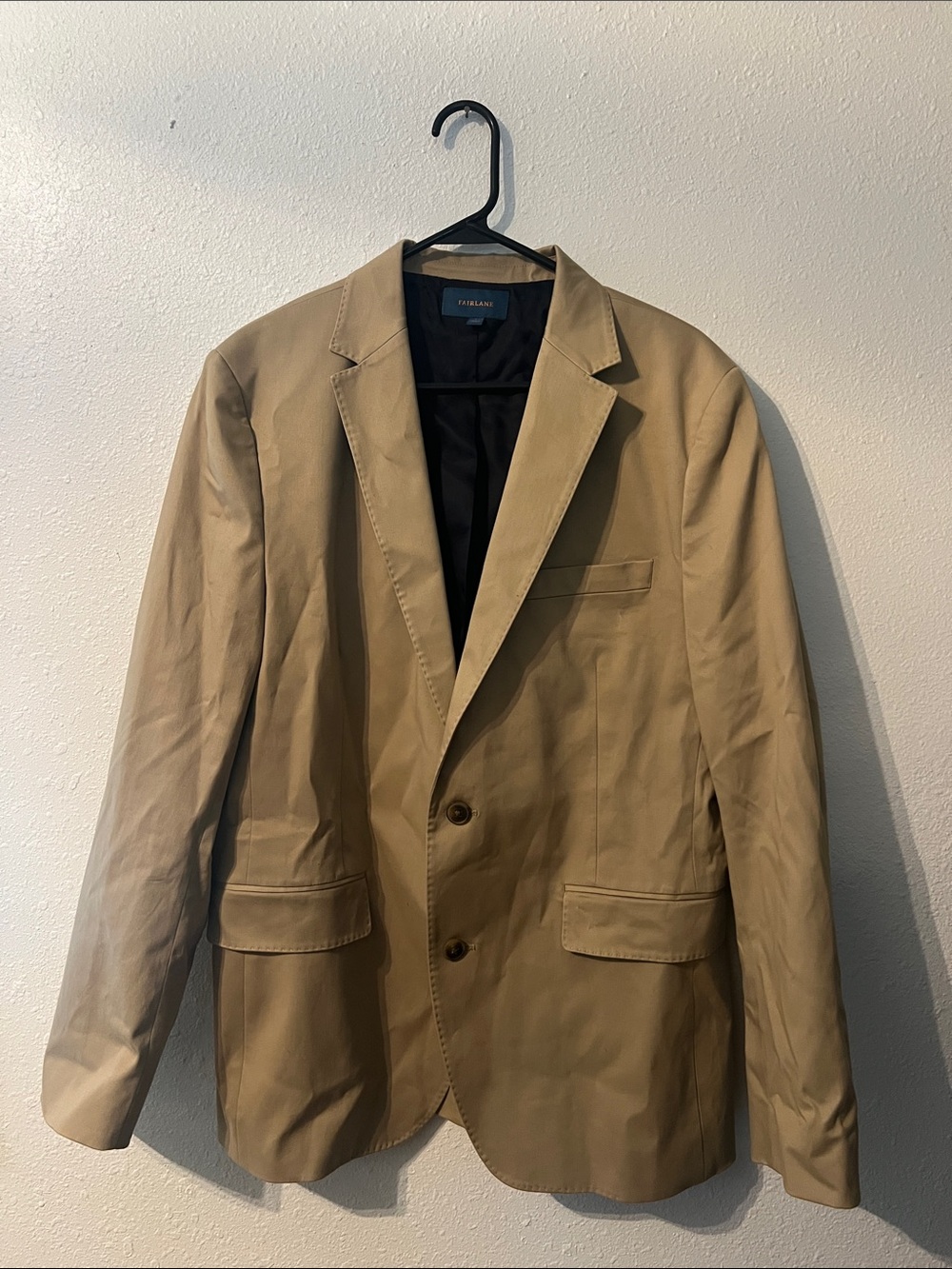 Fairlane Tan Men's Blazer Jacket - Classic Double Button Sport Coat Large